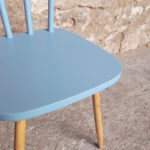 Lot de 2 chaises vintage à barreaux, bois, jaune, bleu Gentlemen Designers