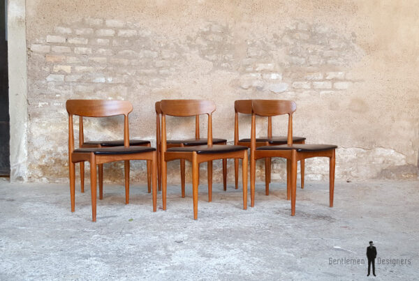 6 chaises vintage scandinave teck Johannes Andersen