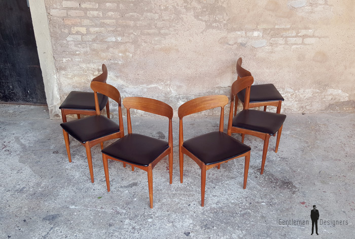 6 chaises vintage scandinave teck Johannes Andersen