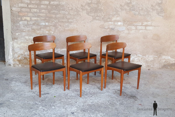 6 chaises vintage scandinave teck Johannes Andersen