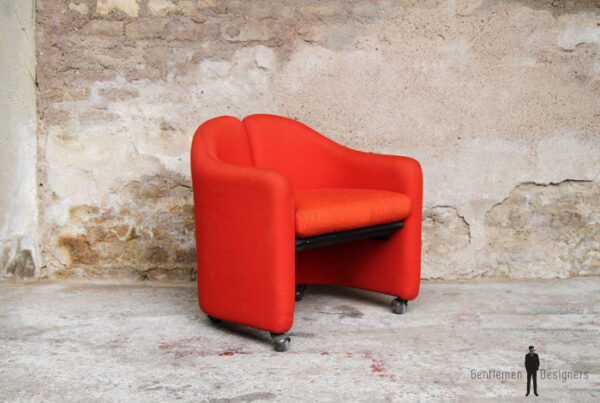 Fauteuil rouge PS 142, Eugenio Gerli, Tecno, Italy gentlemen designers vintage