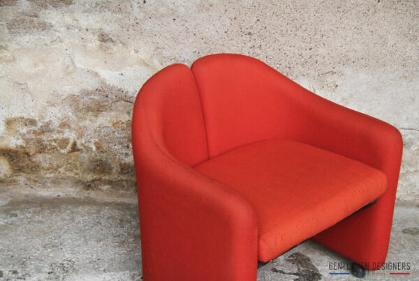 Fauteuil rouge PS 142, Eugenio Gerli, Tecno, Italy gentlemen designers vintage