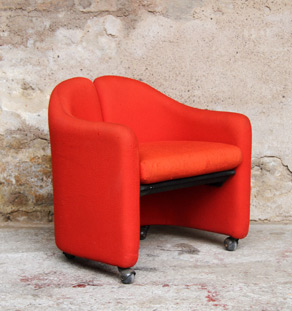 Fauteuil rouge PS 142, Eugenio Gerli, Tecno, Italy gentlemen designers vintage