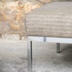 Ensemble canapé et fauteuils vintage scandinave en tissu, esprit Knoll