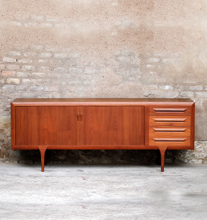 Enfilade scandinave vintage en teck, années 60, Danemark gentlemen designers