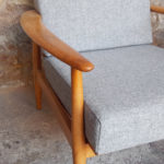 GENTLEMEN DESIGNERS // Paire de fauteuils scandinave vintage, tissu Kvadrat, rénovés
