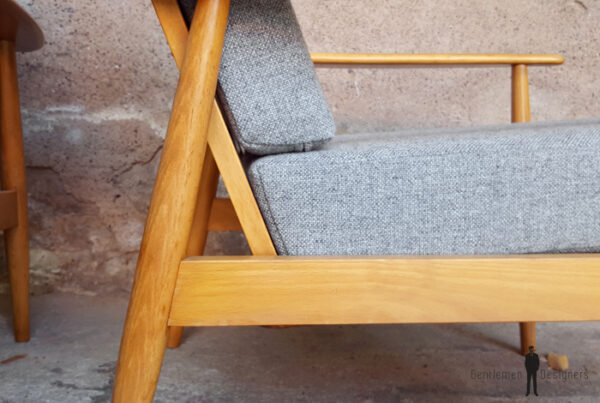 GENTLEMEN DESIGNERS // Paire de fauteuils scandinave vintage, tissu Kvadrat, rénovés