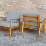 GENTLEMEN DESIGNERS // Paire de fauteuils scandinave vintage, tissu Kvadrat, rénovés
