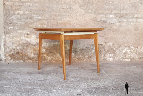 Table Carree Rallonge Papillon Vintage Chene Pieds Compas