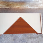 Chevet vintage teck, meuble d'appoint 2 portes, graphique console gentlemen designers