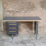 Bureau vintage style industriel, gris anthracite, tiroirs Gentlemen Designers