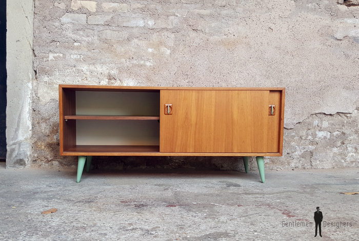 Et Compas Meuble VintageBoisBlancPortes Tv TiroirsPieds CxdoeBQWr