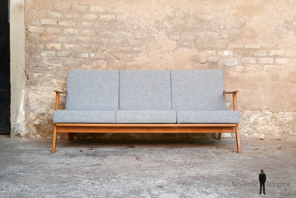 Canapé scandinave vintage, tissu Kvadrat, rénové Gentlemen Designers