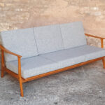 Canapé scandinave vintage, tissu Kvadrat, rénové Gentlemen Designers