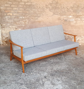 Canapé scandinave vintage, tissu Kvadrat, rénové Gentlemen Designers