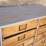 Meuble de métier en bois, 12 tiroirs, style industriel