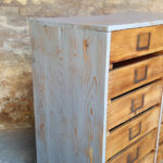 Meuble de métier en bois, 12 tiroirs, style industriel