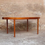 Table ovale à rallonges scandinave en teck, Ostergaard, plateau noir