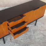 Enfilade vintage scandinave, teck, poignées noires