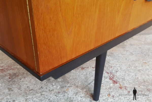 Enfilade vintage scandinave, teck, poignées noires