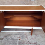 Enfilade, buffet, bar, vintage scandinave, blanc et teck gentlemen designers