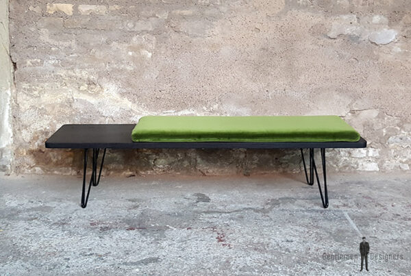 Banc_chene_teinte_ebene_vert_tissu_vintage_sur_mesure_creation_design_annee_50_60_fabriquer_france_made_in_gentlemen_designers_strasbourg_alsace_francais-(2)