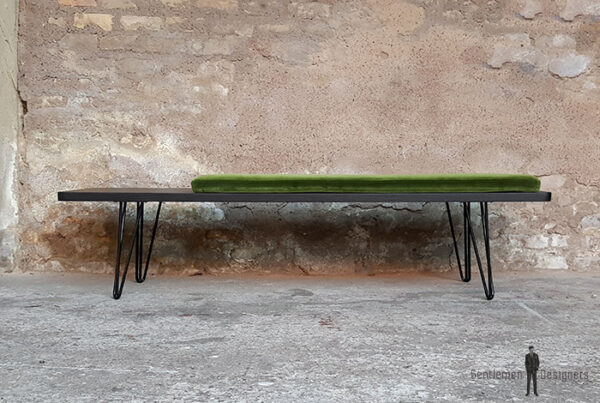 Banc_chene_teinte_ebene_vert_tissu_vintage_sur_mesure_creation_design_annee_50_60_fabriquer_france_made_in_gentlemen_designers_strasbourg_alsace_francais-(6)