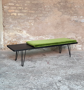 Banc_chene_teinte_ebene_vert_tissu_vintage_sur_mesure_creation_design_annee_50_60_fabriquer_france_made_in_gentlemen_designers_strasbourg_alsace_francais_vignette