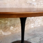 Table_teck_massif_birmanie_ovale_pied_noir_tulipe_sur_mesure_vintage_unique_original_gentlemen_designers_strasbourg_paris_alsace_handschuheim_bas-rhin_france-(1)