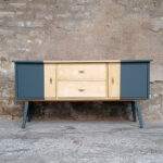 meuble-bas-vintage-tv-gris-graphiques-2-portes-2-tiroirs