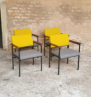 lot_chaises_tissu-gris_jaune_teck_pieds_metal_sur_mesure_vintage_unique_original_gentlemen_designers_strasbourg_paris_alsace_handschuheim_bas-rhin_france-vignette