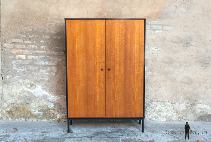 Armoire Vintage Placage Teck Chants Noir Vin Arm 006
