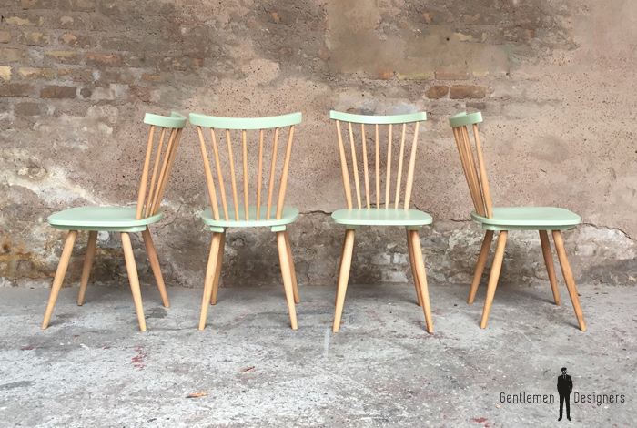 Barreaux 6 Relooké À Vert Chaises Lot 5LARj43