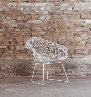 Fauteuil Diamond blanc par Harry Bertoia pour Knoll, since 1952