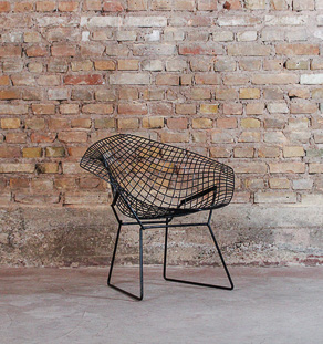 Fauteuil Diamond noir par Harry Bertoia pour Knoll, since 1952