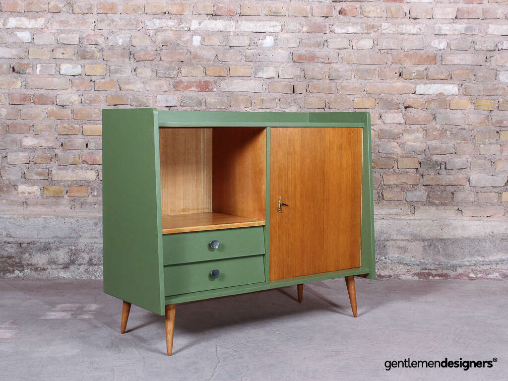 Buffet Vaisselier Meuble Tv Vintage Annees 50 Sur Pieds Compas
