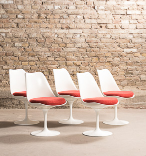 Lot de 5 chaises Tulip modèle 151, design par Eero Saarinen, Knoll International, circa 1950