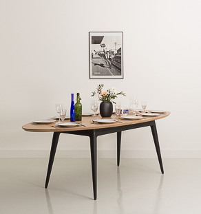 Table sur mesure en noyer massif