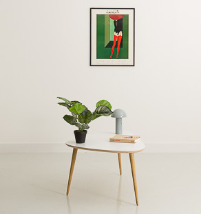 Table basse stratifié blanc format classique + (110x70cm)