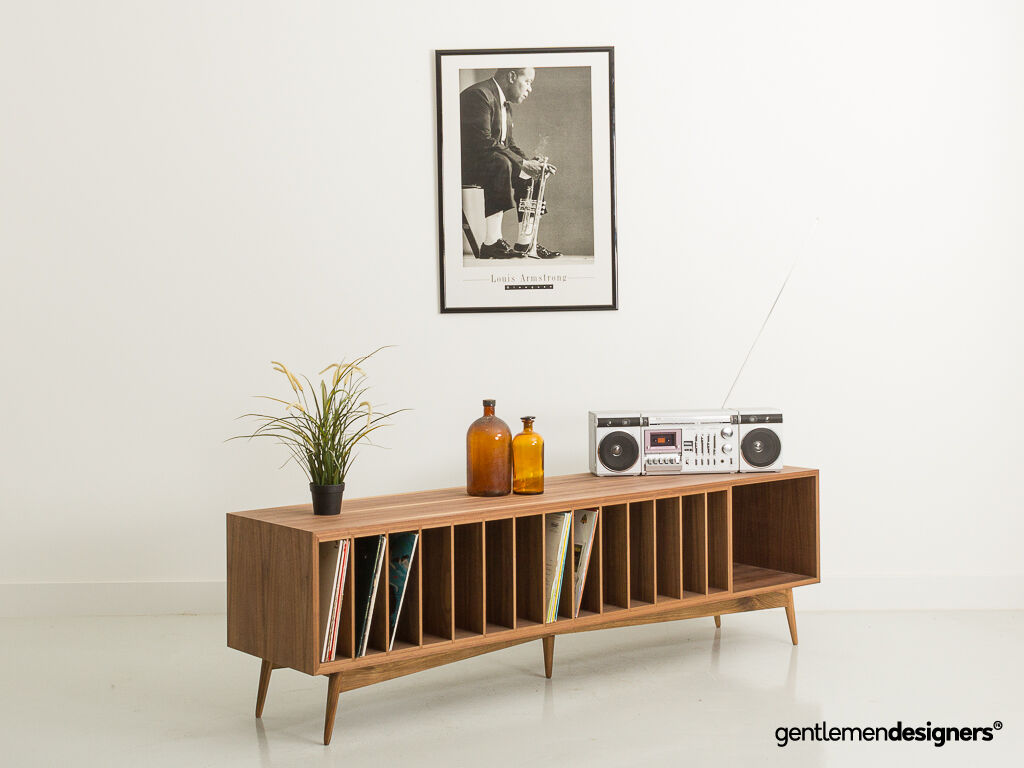 Meuble de rangement vinyle en noyer huilé - Gentlemen Designers