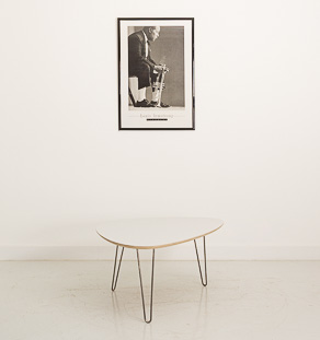 Table basse format classique stratifié gris clair (110x70)