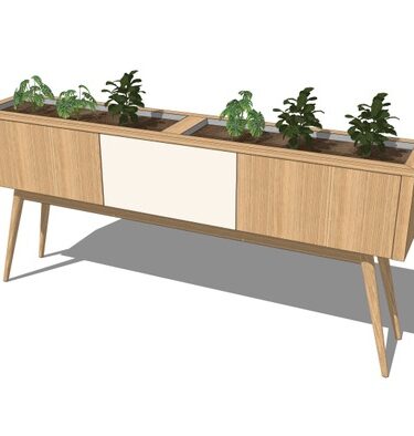 Une jardinière sur mesure en chêne massif