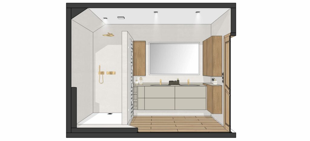 meuble suspendu sur mesure pour salle de bain