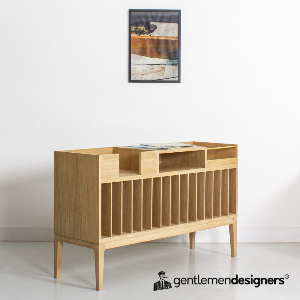 Meuble vinyle chêne sur mesure